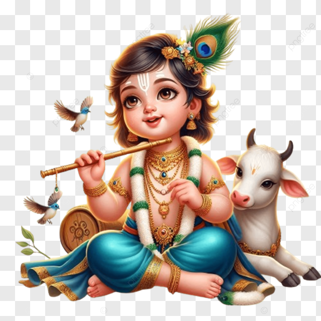 Free Lord Krishna Clipart: Download Adorable Baby Krishna PNG Images