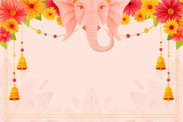 Hand-Painted Ganesha Backdrop for Ganesh Chaturthi