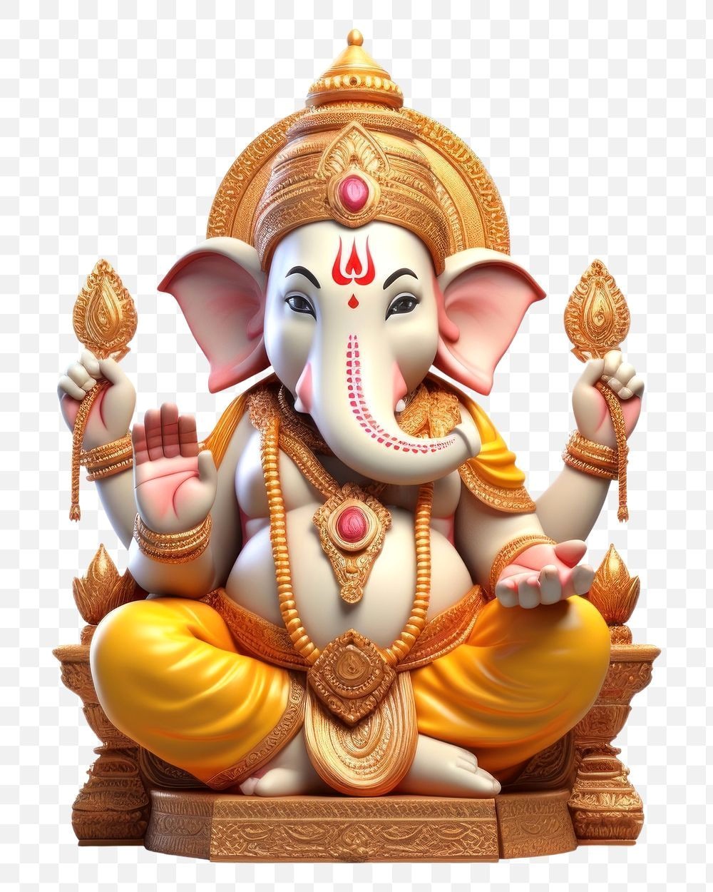 Download a Free 3D Cartoon Ganesh PNG