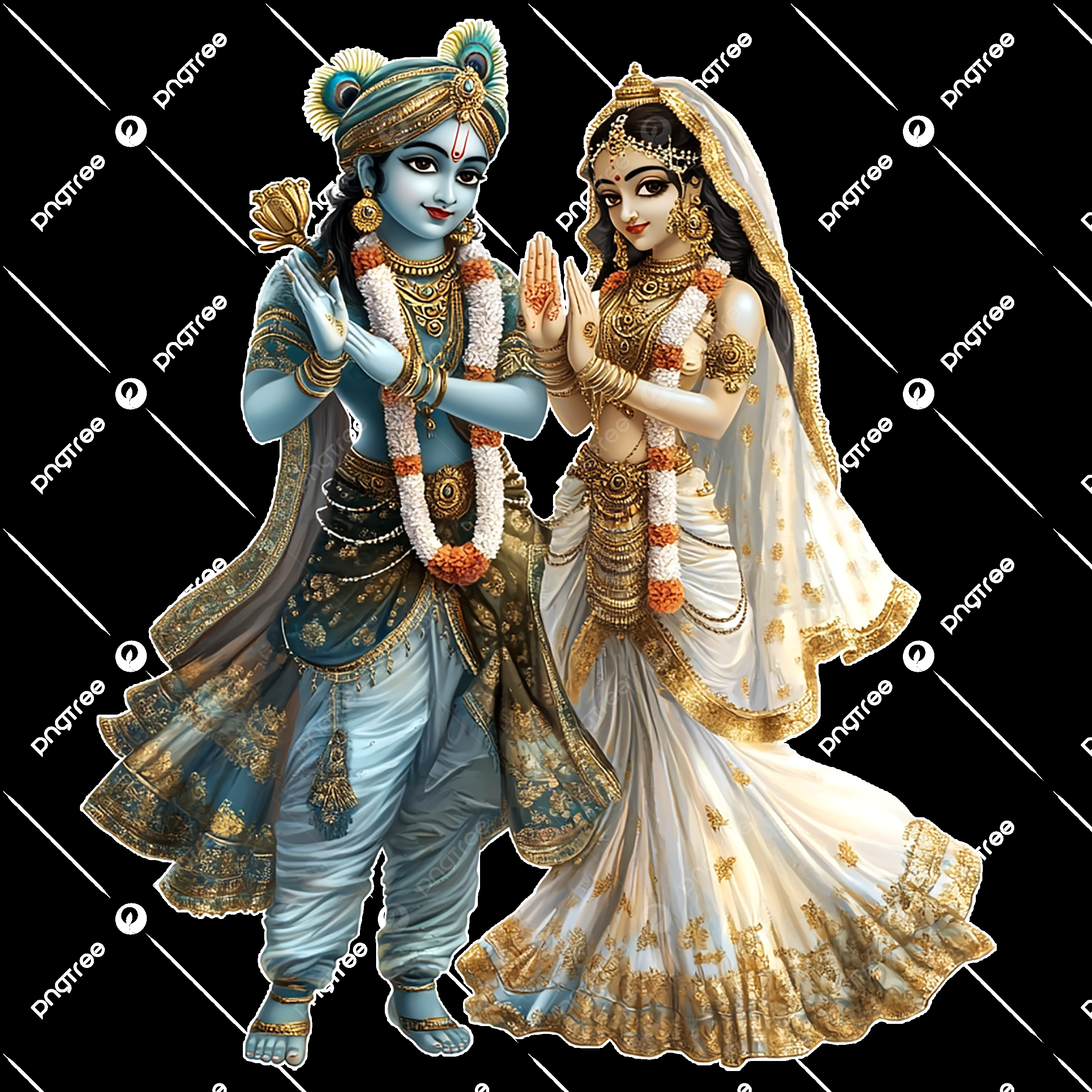 Beautiful Radha Krishna in Stunning Transparent Design Beautiful Radha Krishna in Stunning Transparent Design