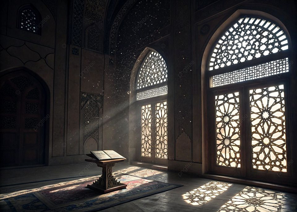 Breathtaking Islamic Sanctuary Lit by Golden Rays