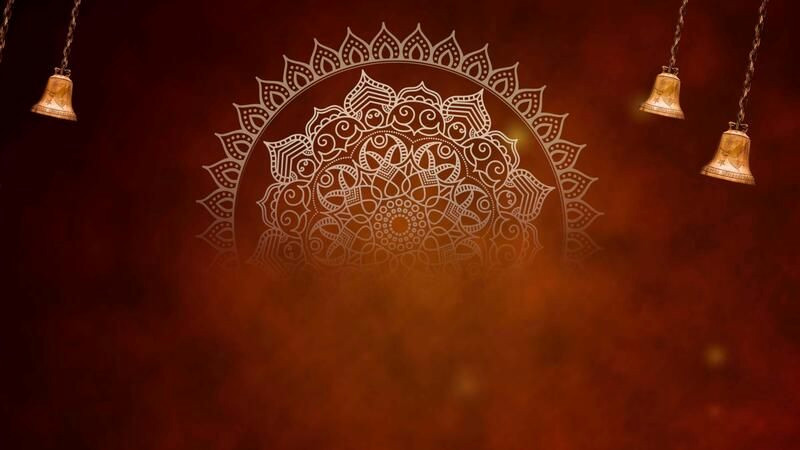 Bell-Symbol Mandala Devotional Background Bell-Symbol Mandala Devotional Background