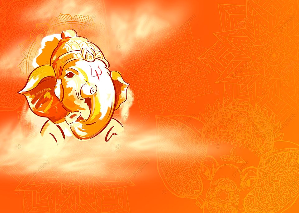 Free Watercolor Ganesha Wallpapers: Vibrant Orange Mandala Designs Free Watercolor Ganesha Wallpapers: Vibrant Orange Mandala Designs